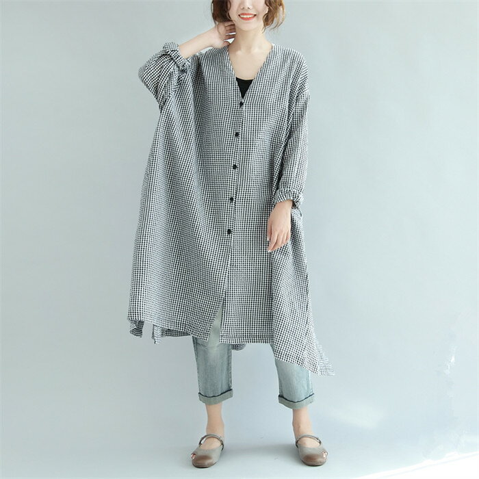 チェック柄 ワンピース レディース 九分袖 春秋 おしゃれ フレアワンピース 春 夏 秋 vネック スリット ゆったり 体型カバー 重ね着 フレア ワンピース ミモレ丈 大人 ギンガムチェック バックリボン ギャザー カジュアル 大きいサイズ 30代 40代 50代 カジュアル 通勤