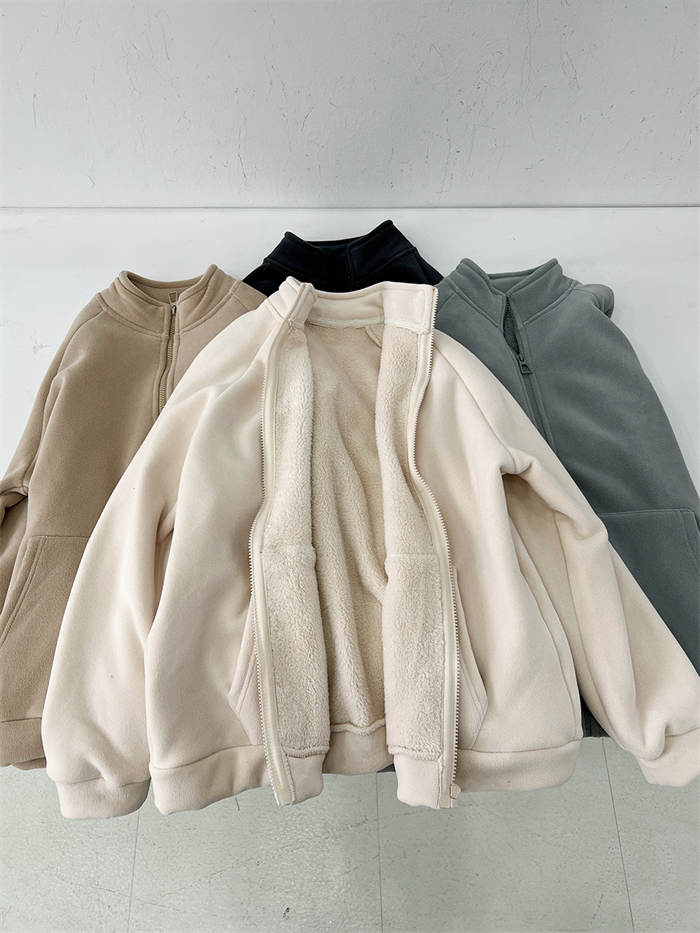 裏起毛 ジャケット レディース 秋冬 ショート丈コート 厚手 おしゃれ ジップアップ コート ショート丈 アウター 裏起毛コート 大人 上品 きれいめ アウター 暖かい 防寒 ゆったり カジュアル シンプル 大きいサイズ 体型カバー スポーティ 着痩せ グレー 送料無料 hakuhin-10005844 Hakuhin Store サンプル画像3
