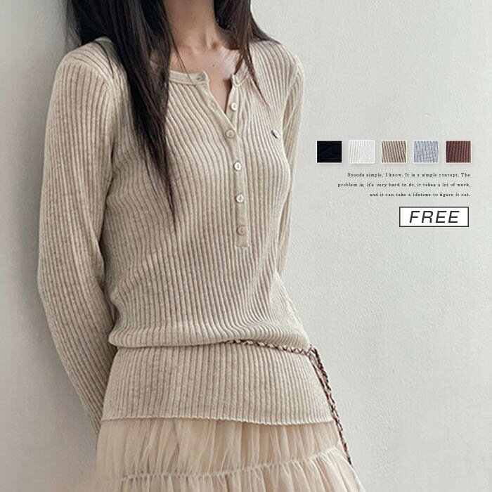 新作ニットブラウスレディース長袖春...