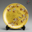 飾り皿 桜にうぐいす|金沢金箔の箔一(はくいち)|金箔 インテリア 玄関 床の間 新築祝 還暦祝 結婚祝 記念品 皿 皿立付 高級 職人手作り日本製 御祝 お祝...