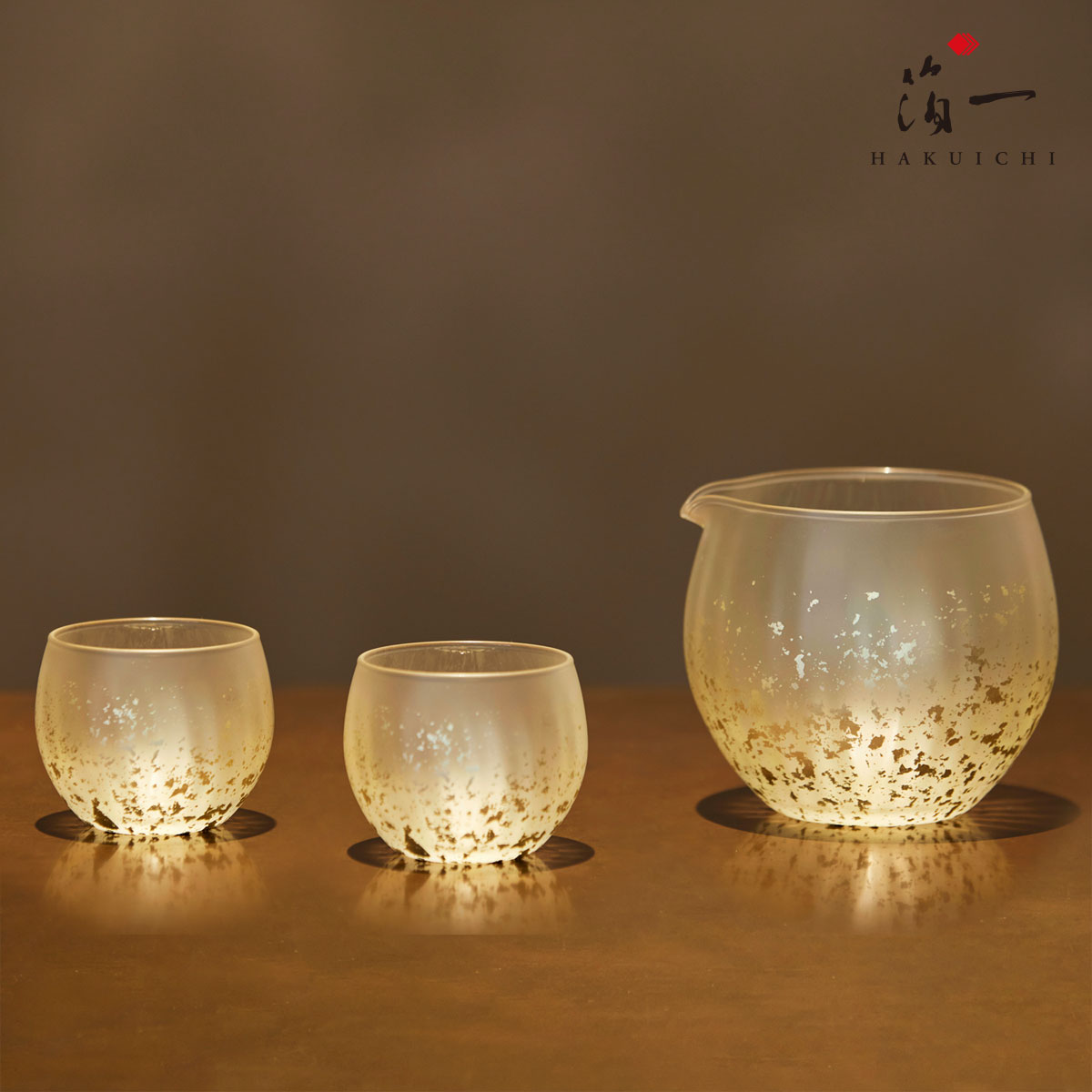 【★BF期間中P5倍★】Stardust Akari 酒器セット(シャンパンゴールド)【区分A】|金箔の箔一(はくいち)|送料無料 ガラス グラス 男性 女性 ...