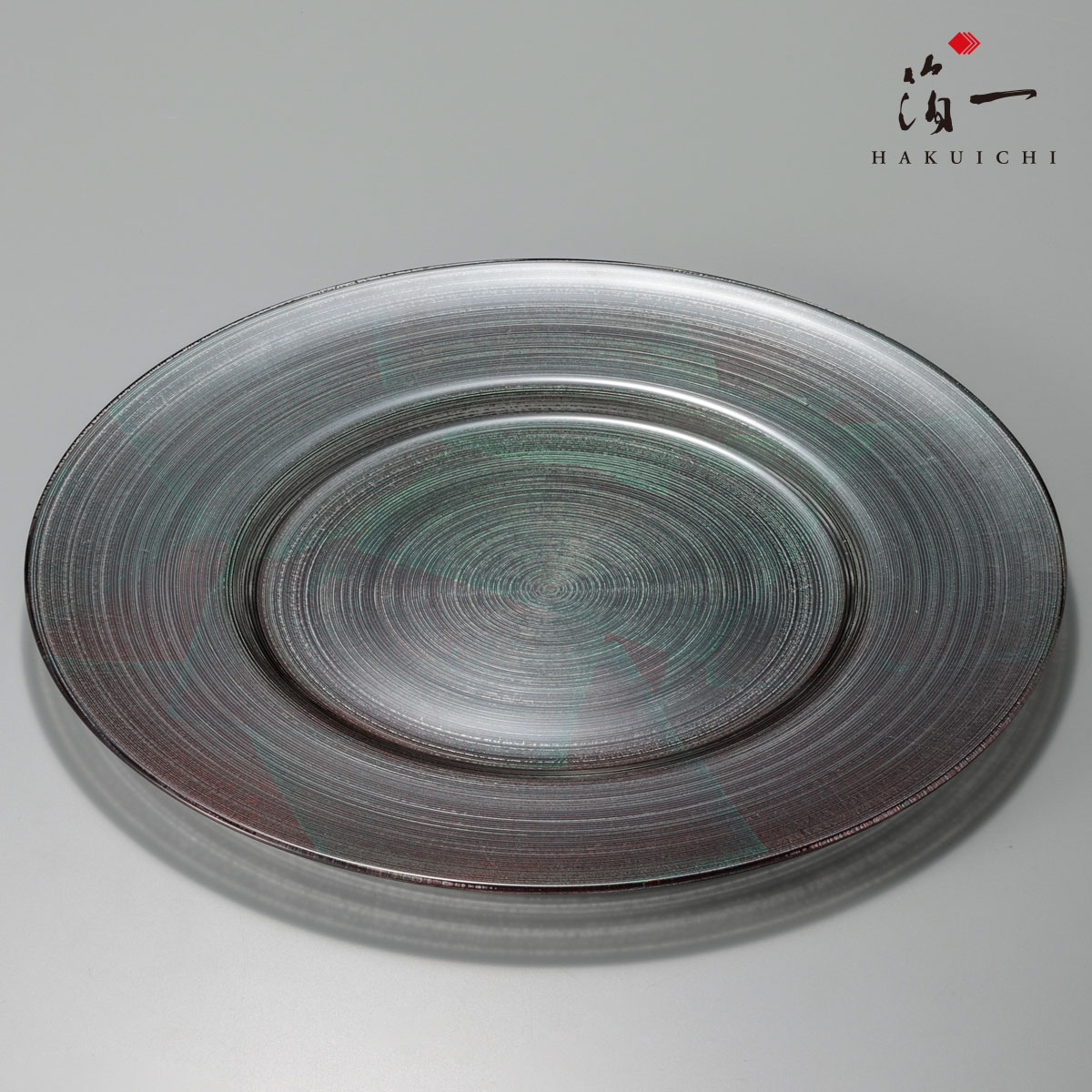 CIRCLE　プレート　(L)藍｜金箔の箔一（はくいち）｜平 プレート お皿 大皿 おしゃれ 金沢箔 手作り 来客用 ブランド モダン おすすめ ギフト プレゼント ラッピング 日本製 食器 料理 贈り物 内祝 御祝 誕生日 結婚祝い 和 和風 上品