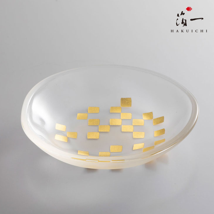 福招き豆皿小紋〈市松〉｜金沢金箔の...