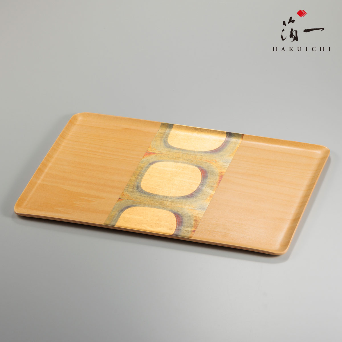 古代箔　木製 トレー (M)｜金沢金箔の箔一（はくいち）｜ お盆 トレー トレイ カフェ 大きい おしゃれ ..