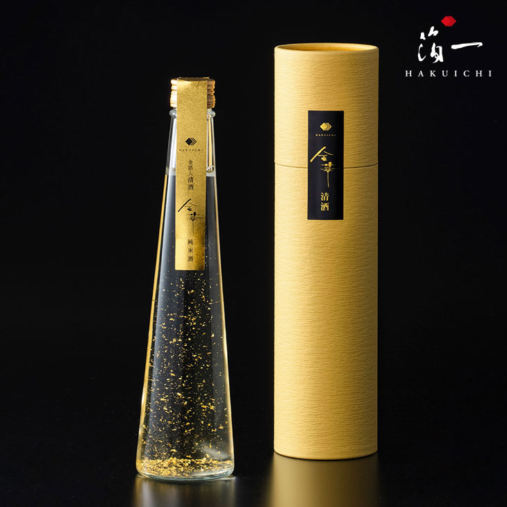 【スーパーSALE全品P5倍 3/4 20:00-3/11 01:59】金華　清酒 ( 金箔入 )｜金沢金箔の箔一（はくいち）| 結婚祝い 酒 金箔入り 日本酒 純米酒 ギフト プレゼント お酒 誕生日 男性 女性 友人 金婚式 おしゃれ お祝い 内祝 お礼 ホワイトデー お返し 手土産 海外土産
