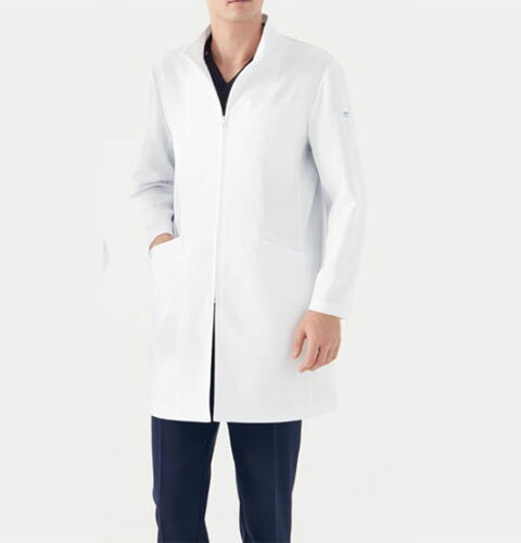 MK-0013 チトセ ミッシェルクラン 診察衣 ジップアップ スタンドカラー 男性用 制電 ストレッチ 抗菌防臭 ポケット付き CHITOSE MICHEL ...
