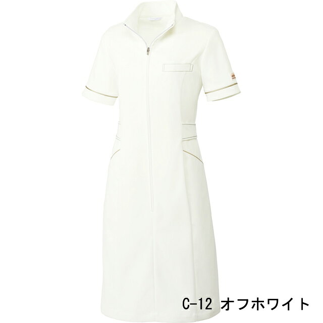 MK-0021 チトセ ミッシェルクラン ナースウェア ワンピース 女性用 透け防止 制電 ストレッチ 工業洗濯可 制菌加工 CHITOSE MICHEL KLEIN 医療用 看護師 エステ クリニック レディース レディス 女子 ナース服 白衣 ブラック 黒 ホワイト 白