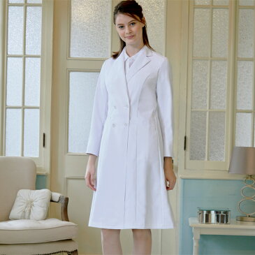 LW101 ローラ アシュレイ 住商モンブラン 診察衣 ダブルボタン 女性用 長袖 制菌加工 透け防止 制電 防汚 LAURA ASHLEY MONTBLANC ローラアシュレイ 医療用 医者 医師 女医 ドクター レディース レディス 女子 ドクターコート ジャケット 白衣 可愛い白衣