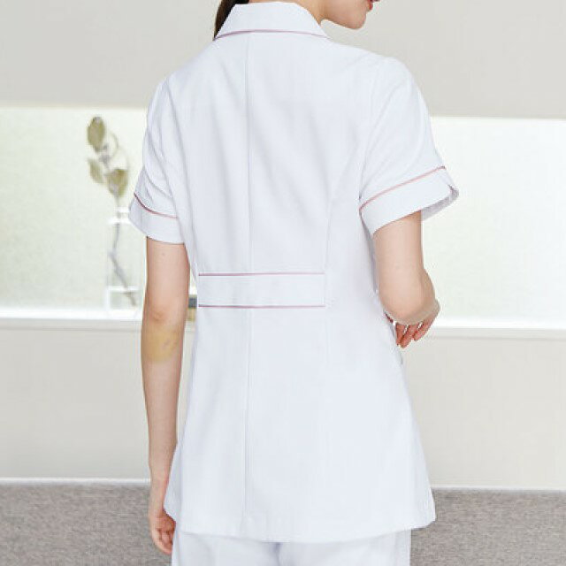 73-2002 73-2008 住商モンブラン ナースウェア ジャケット 女性用 半袖 制菌加工 透け防止 吸汗 制電 防汚 PHSポケット キーループ MONTBLANC 医療用 看護師 歯科衛生士 レディース レディス 上衣 チュニック ナース服 白衣 ホワイト 白