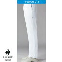 UQM2101 ルコックスポルティフ ナースウェア パンツ 男性用 ストレート 吸汗速乾 工業洗濯可 ストレッチ 透け防止 帯電防止 制菌 接触冷感 涼しい ポケット付き ウエストゴム lecoqsportif 医療用 看護師 介護 メンズ 男子 ナースパンツ ズボン スラックス