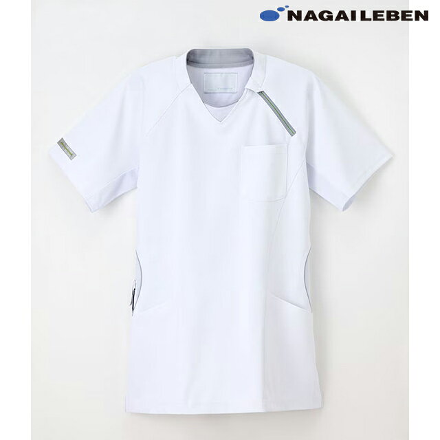 コーディネイトのインナー☆男女兼用Tシャツ ●メーカー:ナガイレーベン HOS《ニット素材》 ポリエステル90％、綿10%(制電糸入り) 制菌加工 制電、吸水、防汚、透け防効果 項目選択肢縦サイズ: SS S M L LL BL 項目選択肢横カラー: ホワイト「プロファンクション」は、さらなる高齢化社会に向けた専門職のニーズをふんだんに取り入れた、新しいウェアです。 利用者さんの寝返る、起き上がる、立ち上がる、歩くといった基本動作の改善を目指すなど、ハードな現場を支えるプロだからこそいきいきと活動するための強いニーズがありました。 これまで以上にストレスのない動きやすさ、通気性を解決した、「エアーアームカット」と「ポンピング効果」を体感してみてください。 脇下のカッティングが腕の稼働範囲を広げ、メッシュ仕様が衣服内の通気性をUPさせます。 従事者のパフォーマンスの質を向上させる快適な機能ウェアです。右脇には鍵やストラップコードなどを掛けられるWループ仕様になっています。また、右後ろ脇にはポケットが追加されており、収納力が上がります。 （意匠登録出願中、特許出願中）