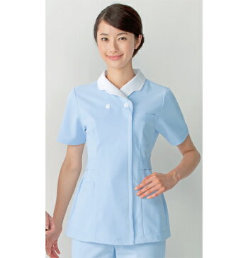 018 カゼン ナースウェア ジャケット 女性用 透け防止 ストレッチ素材 工業洗濯可 制菌 吸汗 制電 UVケア ポケット付き ホワイト ブルー KAZEN 医療用 看護師用 看護衣 白衣 ナース服 大きいサイズ