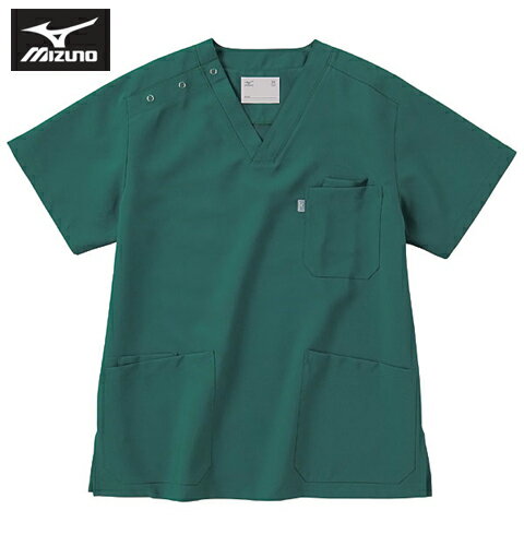 MZ-0021 チトセ ミズノ ナースウェア スクラブ 男女兼用 半袖 PHSポケット 制電 制菌 工業洗濯可 CHITOSE MIZUNO 医療用 看護師 介護 ドクター ユニセックス 上衣 チュニック 医務衣 白衣 ジャケット 大きいサイズ 小さいサイズ 3