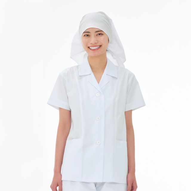 NP432 ナガイレーベン フードユニフォーム 調理着 女性用 半袖 前開き 襟付き 吸水効果 NAGAILEBEN 調理 サービス 厨房 レストラン 料理 給食 レディース レディス 女子 フードウェア 調理白衣 調理衣 食品工場 ホワイト 白