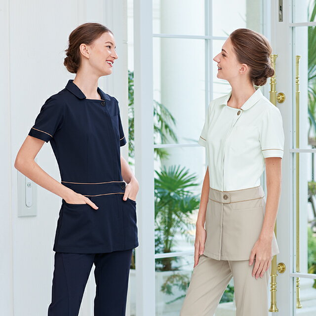 【正規代理店】LH6252 ナガイレーベン ナースウェア ジャケット 女性用 半袖 PHSポケット 襟付き 制菌加工 制電 吸水 防汚 透け防止 涼感素材 業務用洗濯可 NAGAILENBEN 医療用 看護師 介護 レディース レディス 女子 チュニック 上衣 医務衣 白衣 ホワイト 白 ベージュ 紺