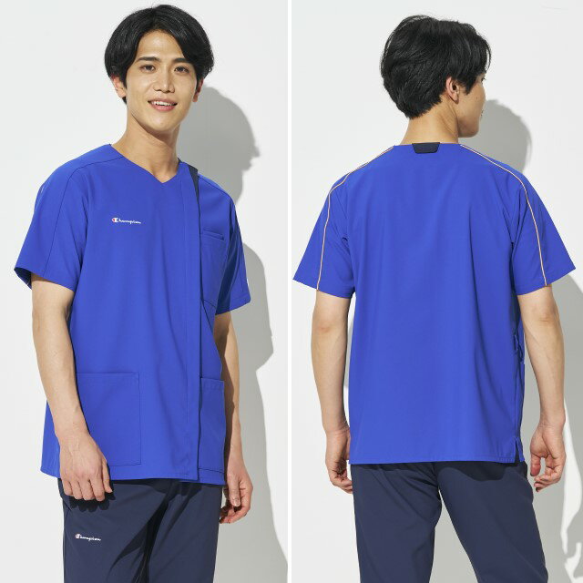 HS8124 HS8125 HS8126 Champion メディカルウェア スクラブ 男女兼用 サイドファスナー 制菌加工 静電気帯電防止 ストレッチ 吸水加工 速乾性 接触冷感性 工業洗濯可 ONWARD 医療用 医師 看護師 歯科医院 介護施設 整骨院 動物病院 リハビリ 理学療法士
