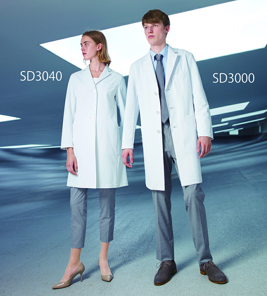 SD3040 ナガイレーベン 女性シングルドクターコートNaway