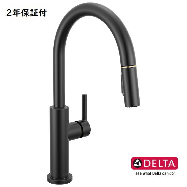 DELTA デルタ ニコリ キッチン 水栓 節水 混合 シングルレバー シャンパンブロンズ/マットブラック 19867LF-GZ 輸入水栓 正規品 蛇口 取替 送料無料