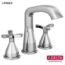 取寄せ DELTA デルタ ストライク 洗面用水栓 混合 節水 2ハンドル 3穴用 撥水加工 ルミコート クローム 357766-PR-MPU-DST 輸入水栓...