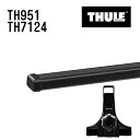 トヨタ ランドクルーザー・プラド 90系 ルーフレールなし 型式(ZJ9#) 年式(1996年5月-2002年10月) THULE(スーリー) ベースキャリアセット TH951 TH7124