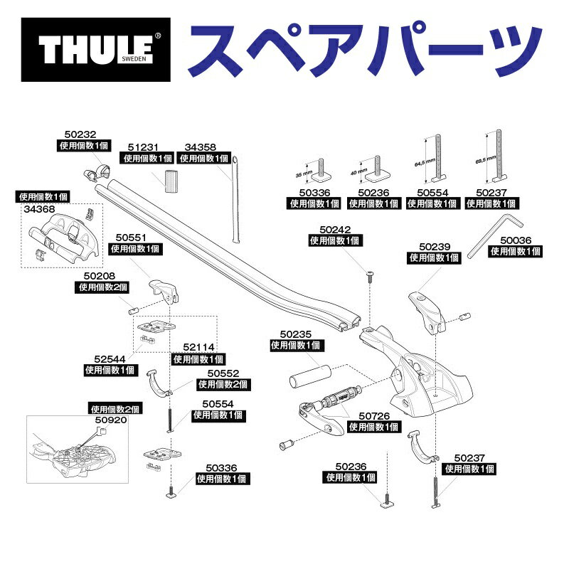 12/1限定5倍P THULE(スーリー) カーキャリア スペアパーツ 561ベースパーツ TH1500052544 (ルーフマウントサイクルキャリア Thule OutRide 561)