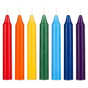 Mega Candles 7個 無香 チャクラ ストレートテーパーキャンドル 5インチ x 3/4インチ