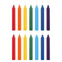 Mega Candles 14個 無香 チャクラ ストレートテーパーキャンドル 4インチ x 1/2インチ