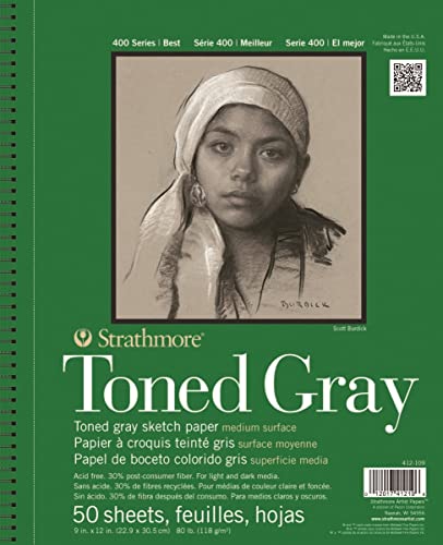 Strathmore Spiral Toned Sketch Book 9"X12"-Gray 50 Sheets (並行輸入品)