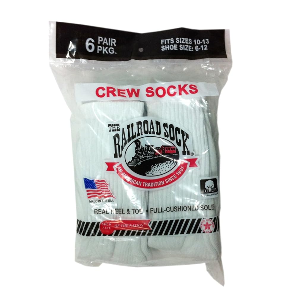 (レイルロードソック)RAILROAD SOCK クルーソックス 6足セット (ホワイト)のサムネイル