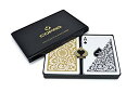 カード COPAG 1546 ポーカーサイズ レギュラーインデックス ダブルデッキ トランプ プラスチック カード プロ マジック 手品 ブラック/ゴールド