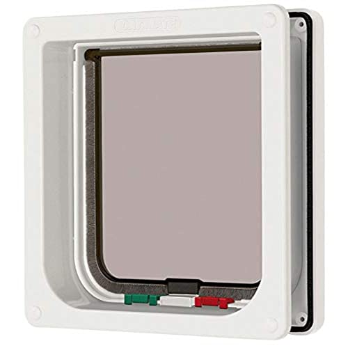 Cat Mate 4 Way Locking Cat Flap with Door Liner White by Cat Mate