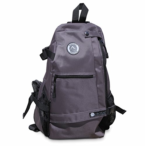 (Grey) - Aurorae Yoga Mat Bag. Multi Purpose Cross-body Sling Back Pack. Mat sold separately.