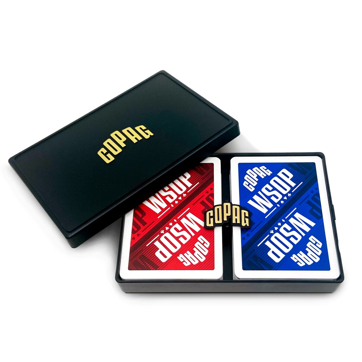 COPAG WSOP ポーカーサイズ ジャンボインデックス ダブルデッキ トランプ プラスチック カード プロ マジック 手品 レッド/ブルー