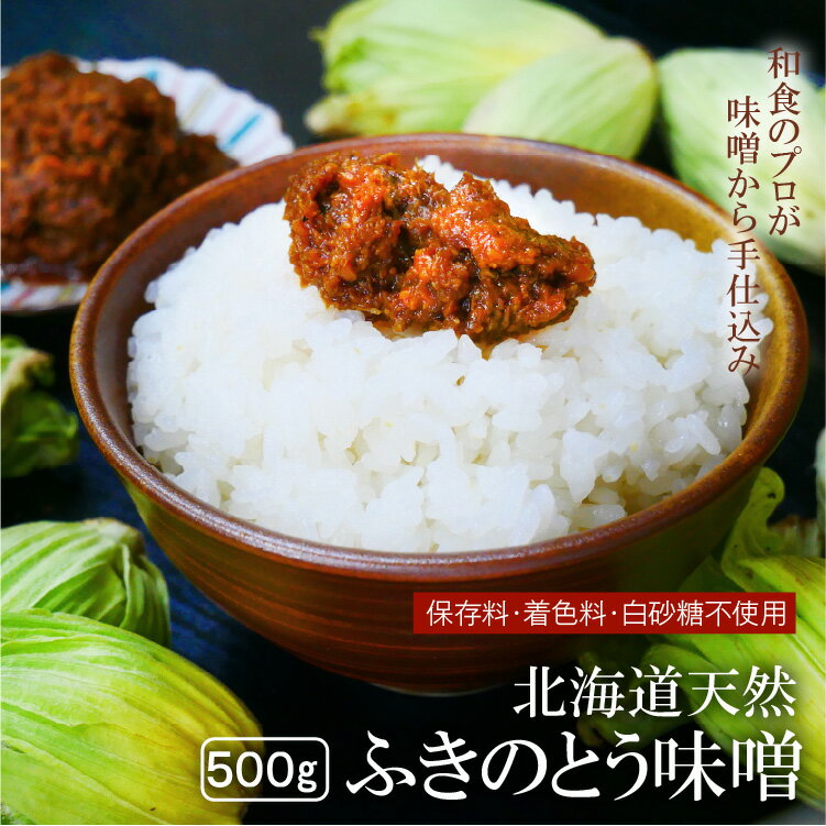 2024年採れたて！ 北海道 天然 フキノトウ使用 原料にこだわった ふきのとう味噌 500g×1個 無添加 白砂糖不使用 料理人手づくり フキノトウ ふきのとう ふきみそ フキ味噌 ふき味噌 蕗の薹 蕗の薹味噌 フキノトウ味噌 ばっけ味噌 ペタシン 山菜 国産