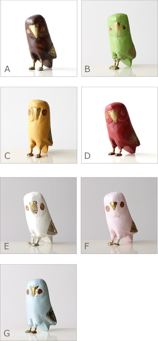 ふくろう フクロウ 梟 置物 かわいい おしゃれ 木製 オブジェ 手のひらサイズ ウッド 天然木 カラフル エスニック インテリアオブジェ 雑貨 ふくろう雑貨 カラフルウッドフクロウ S 7カラーの商品画像 2