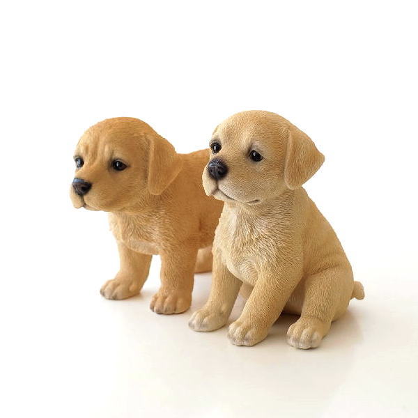 犬 置物 オブジェ アニマル ドッグオーナメント ガーデンオーナメント インテリア イヌ いぬ ペット 動物 子犬のオーナメント 2タイプ（楽天・ギギliving）