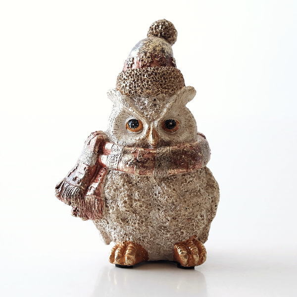 ふくろう 置物 オブジェ 雑貨 かわいい おしゃれ アンティーク レトロ フクロウのオブジェ マフラーA