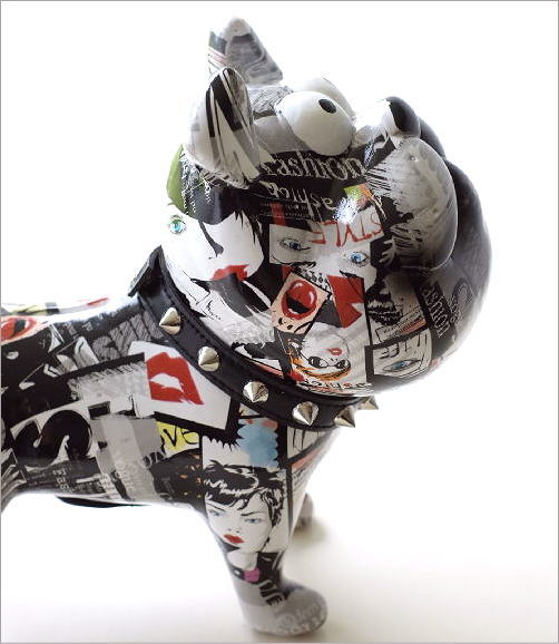 貯金箱 おしゃれ 陶器 犬 いぬ ドッグ オブジェ 置物 かわいい 動物 アニマル カラフル エスニック インテリア 陶器のカラフル貯金箱 ワイルドドッグ [2]