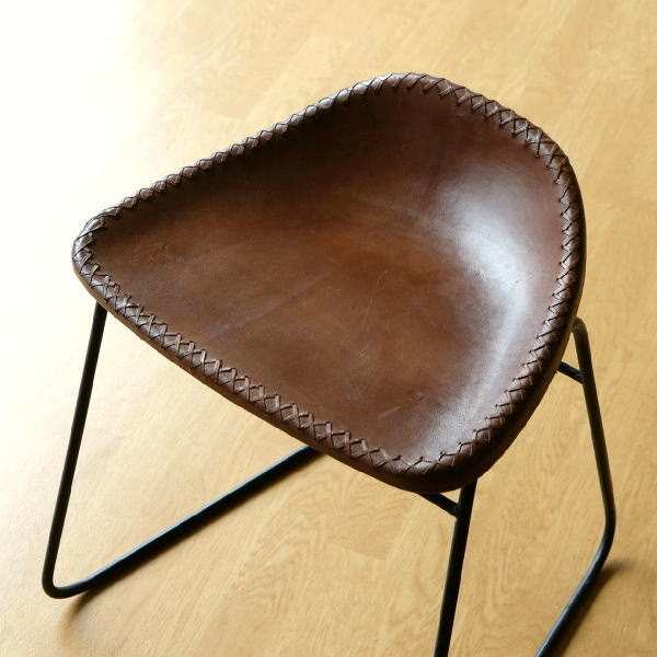 本革スツール レザースツール 本革椅子 スリム 軽量 アイアン アンティーク リビングチェアー 玄関椅子 いす チェア…