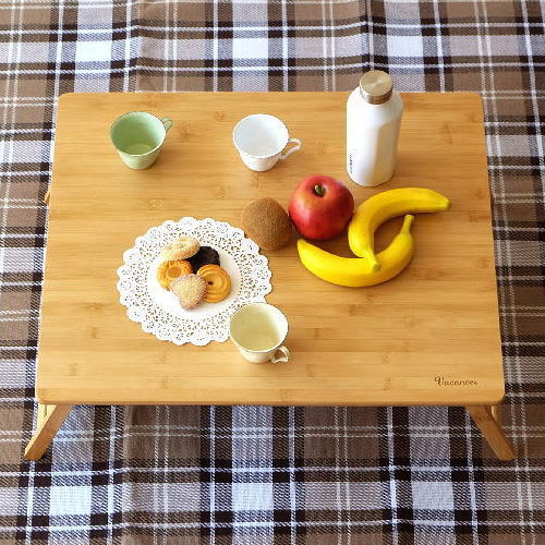 折りたたみテーブル バンブー 竹製 おしゃれ ローテーブル コンパクトテーブル ミニテーブル キャンプ ピクニック アウトドア 折り畳みテーブル フォールディングテーブル ナチュラル シンプル 四角 スクエア 角丸 折り畳みバンブーテーブル L