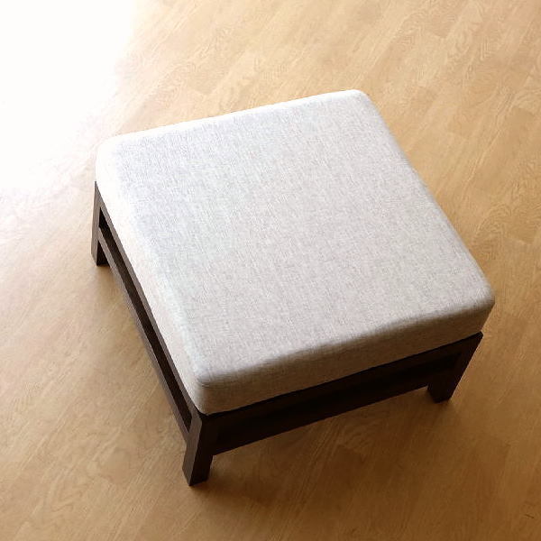 オットマン スツール 足置き 1人掛け ソファー 正方形 木製 天然木 無垢材 クッション 一人掛け ソファ..