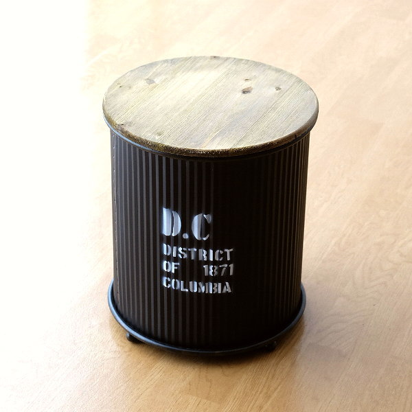 Rakuten - 収納ボックス 缶ボックス お片付け おもちゃ 小物入れ ふた付き テーブル おしゃれ レトロ インダストリアル ウッドトップのアイアンボックスBK