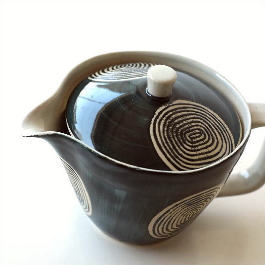 ティーポット 急須 きゅうす 陶器 茶こし付き おしゃれ 日本製 有田焼 和風 モダン 和食器 渦まきポット