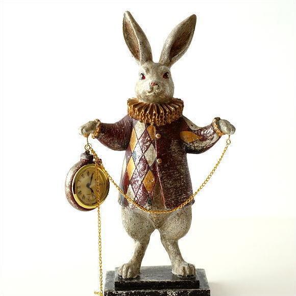 置き時計 置時計 おしゃれ アンティーク かわいい うさぎ 置物 雑貨 ウサギ オブジェ インテリア スタンドクロック 懐中時計 小さい ミニ アナログ レトロ...
