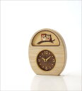 置き時計 壁掛け時計 掛け時計 アナログ ふくろう かわいい おしゃれ 天然木 木 木製 無垢 ナチュラル 可愛い 見やすい 子供部屋 手作り 日本製 インテリア ブラウン スイープセコンド ウッドフクロウの掛け置き時計 2