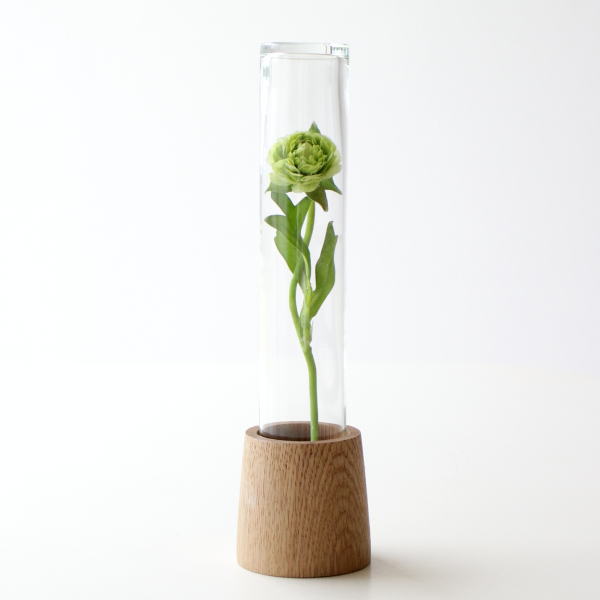 花瓶 フラワーベース おしゃれ かわいい 一輪挿し 花器 ガラスベース ガラス管 ウッド シンプル インテリア デザイン インテリア雑貨 フラワーベース シランドル