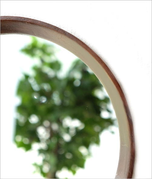 鏡 壁掛け 丸 丸型 ミラー おしゃれ アンティーク モダン 洗面所 木製 円形 丸い 玄関 寝室 トイレ ウォールミラー 天然木 無垢材 シンプル ウッド壁掛けラウンドミラー