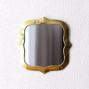 鏡 壁掛け おしゃれ アンティーク レトロ ゴールド 真鍮 ブラス 壁掛けミラー 壁掛け鏡 ウォールミラー ヴィンテージ かわいい 可愛い 玄関 洗面所 トイレ リビング 真鍮の壁掛けミラー ウェー…