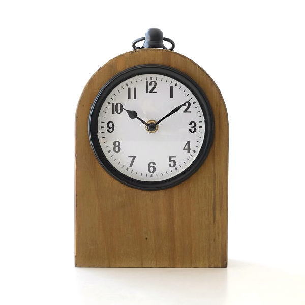 置き時計 おしゃれ アナログ スタンドクロック 木製 天然木 無垢 置時計 リビング 卓上 時計 レトロ かわいい シンプル インテリア ステップセコンド ウッドスタンドクロック MB