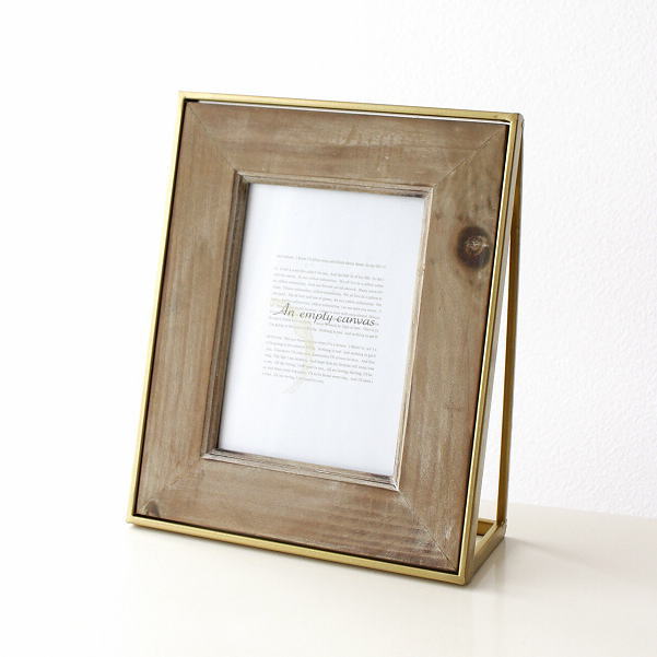 写真立て フォトフレーム 2L 木製 おしゃれ ナチュラル ウッド ブラウン アンティーク レトロ シンプル..